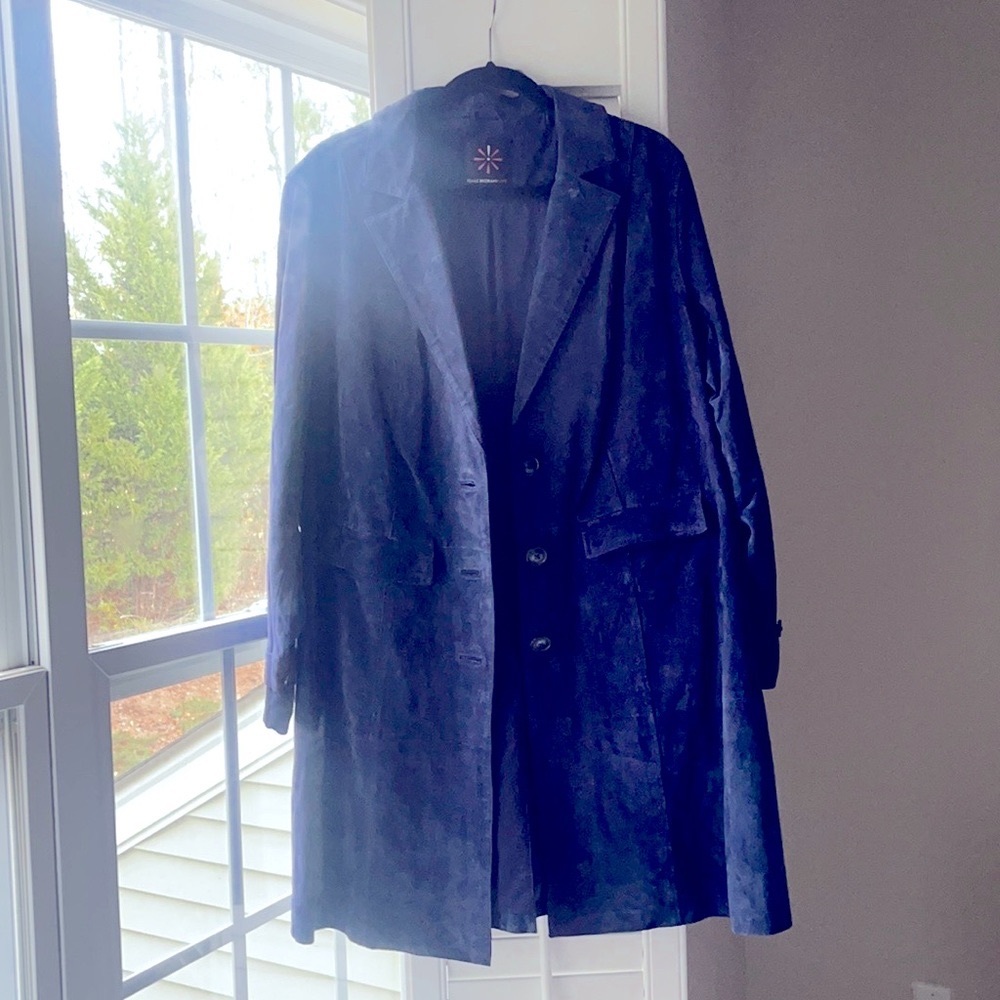 Isaac Mizrahi Genuine Leather Trench Coat